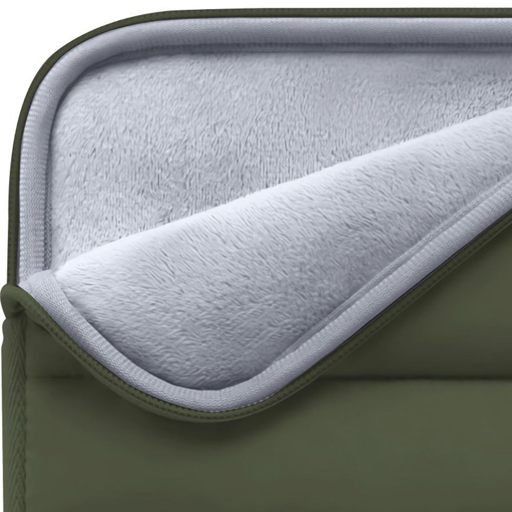 Universal Laptoptasche bis zu 13-14", Tech-Protect Fluffy, Dunkelgrün
