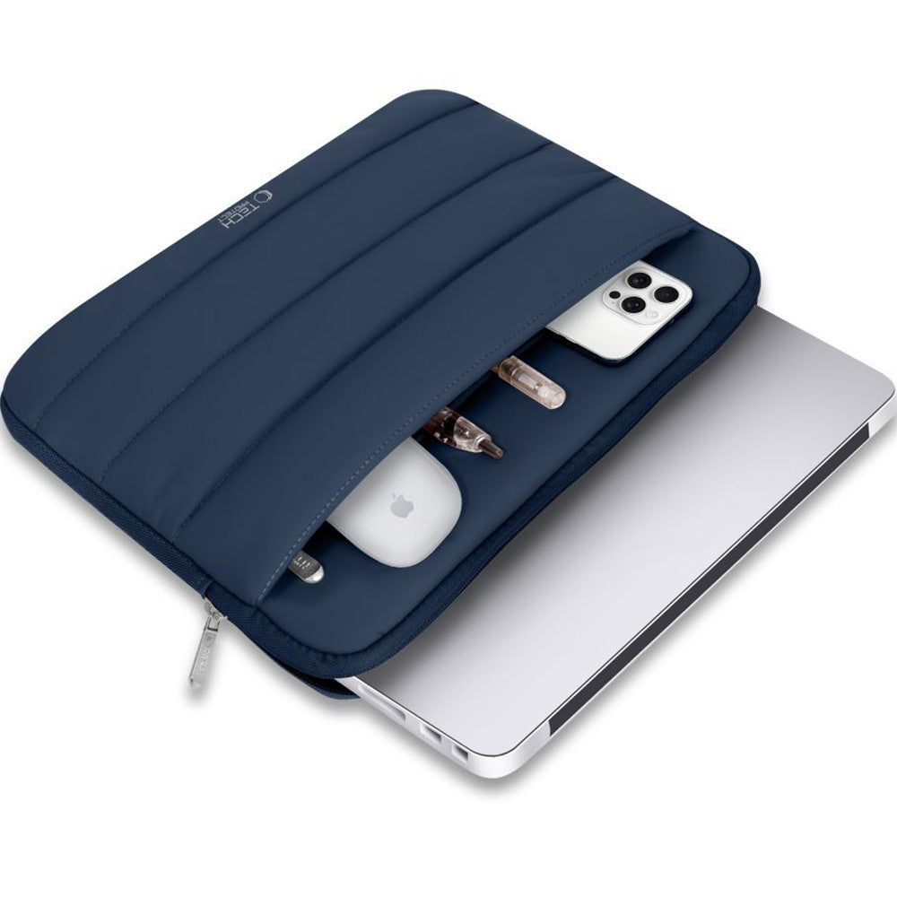 Universal Laptoptasche bis zu 13-14", Tech-Protect Fluffy, Dunkelblau