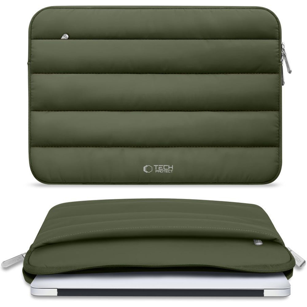 Universal Laptoptasche bis zu 15"-16", Tech-Protect Fluffy, Dunkelgrün