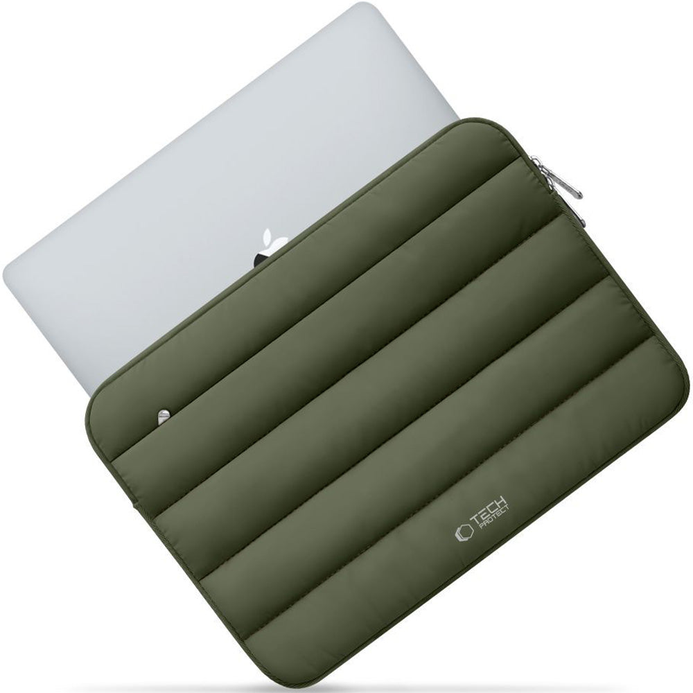 Universal Laptoptasche bis zu 15"-16", Tech-Protect Fluffy, Dunkelgrün