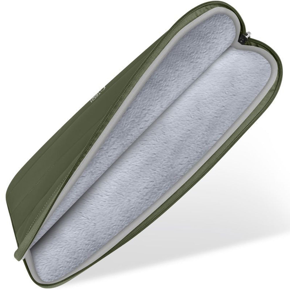 Universal Laptoptasche bis zu 15"-16", Tech-Protect Fluffy, Dunkelgrün