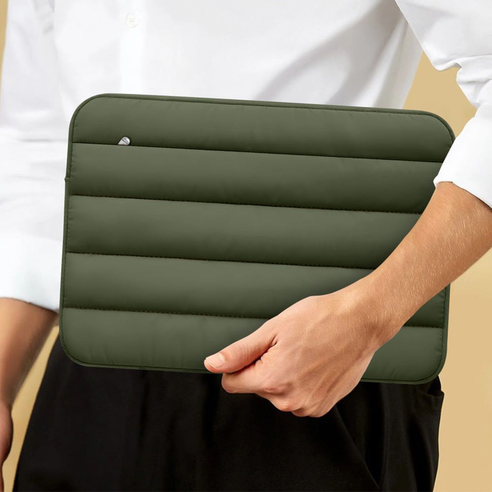 Universal Laptoptasche bis zu 15"-16", Tech-Protect Fluffy, Dunkelgrün