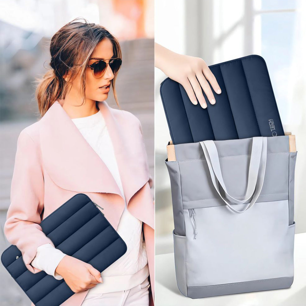 Universal Laptoptasche bis zu 15"-16", Tech-Protect Fluffy, Dunkelblau