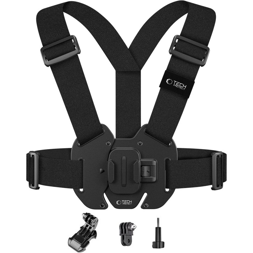 Brusthalterung für GoPro, DJI, Tech-Protect GA100 Chest Mount, Schwarz