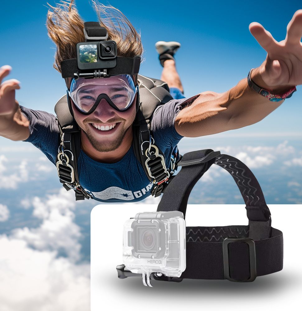 Halterung, Kopfband für GoPro, DJI, Tech-Protect GA100 Head Mount, Schwarz