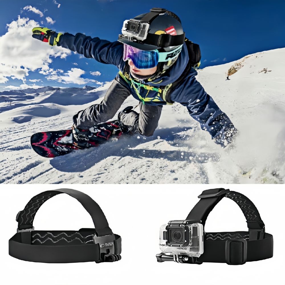 Halterung, Kopfband für GoPro, DJI, Tech-Protect GA100 Head Mount, Schwarz