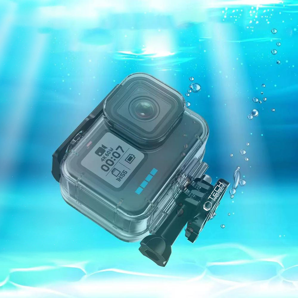 Wasserdichtes Gehäuse für GoPro Hero 9 / 10 / 11 / 12 / 13, Tech-Protect GA200 Waterproof Case, Transparent