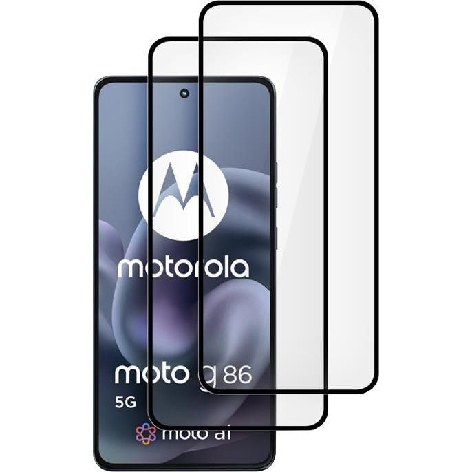 Gehärtetes Glas für Motorola Moto G86 5G / G86 Power 5G, Tech-Protect Glass Fit Plus, 2 Stück, Schwarzer Rahmen