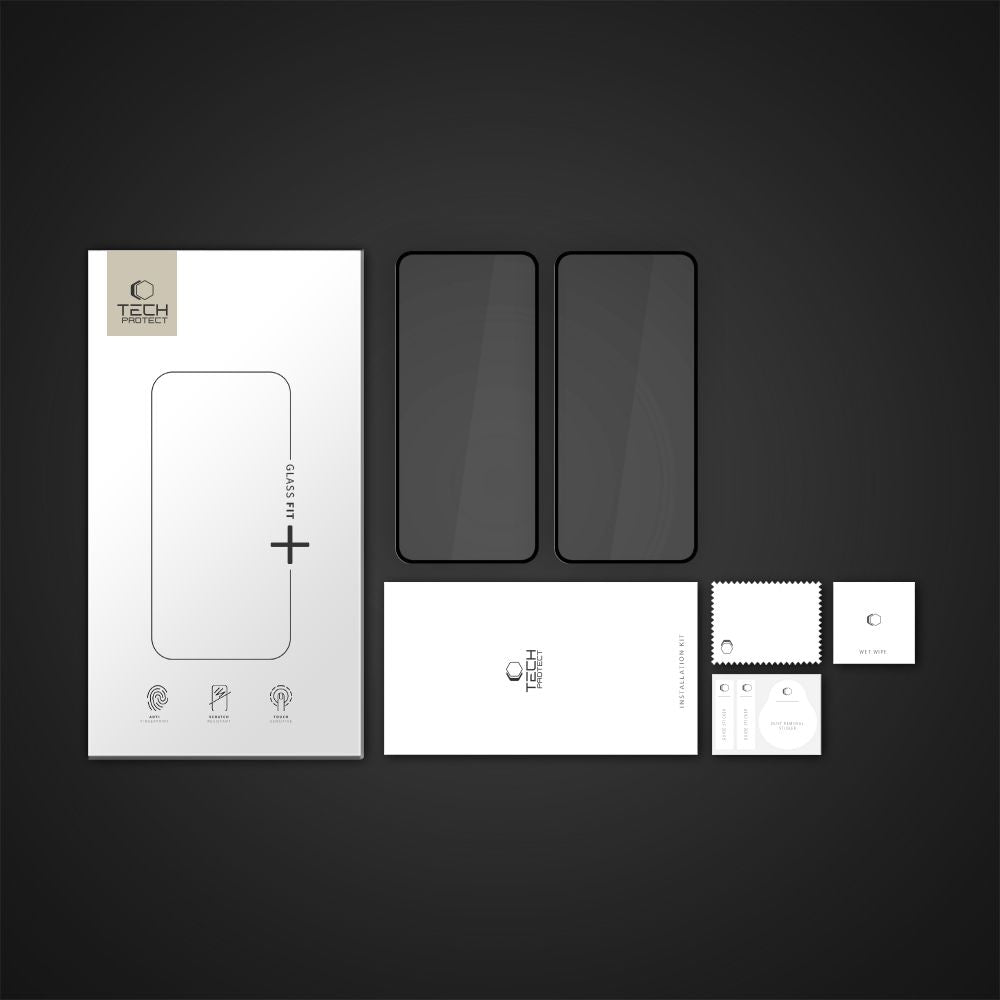 Gehärtetes Glas für Motorola Moto G86 5G / G86 Power 5G, Tech-Protect Glass Fit Plus, 2 Stück, Schwarzer Rahmen
