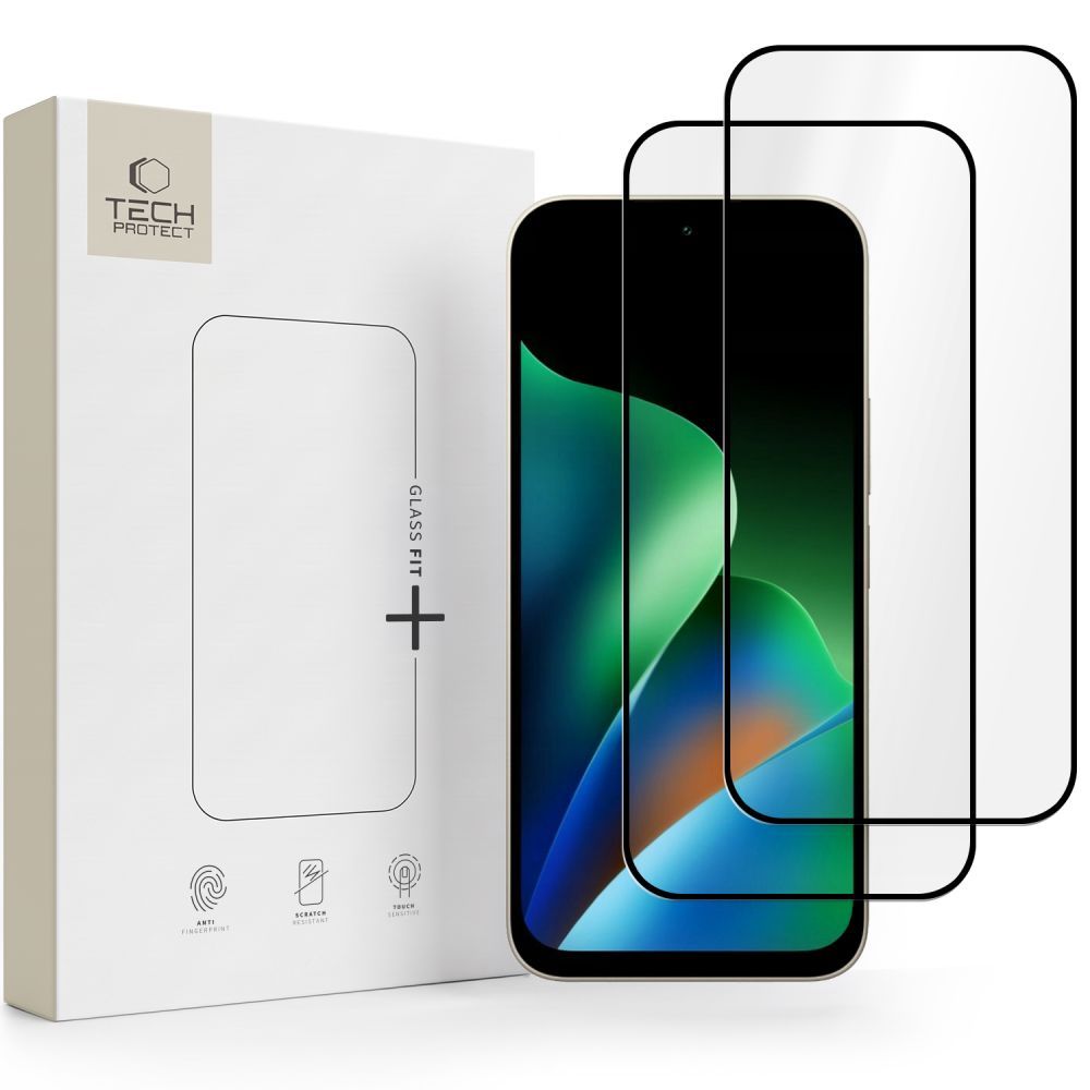 Gehärtetes Glas für Xiaomi Redmi 17 4G / 5G, Tech-Protect Glass Fit Plus, 2 Stück, Schwarzer Rahmen