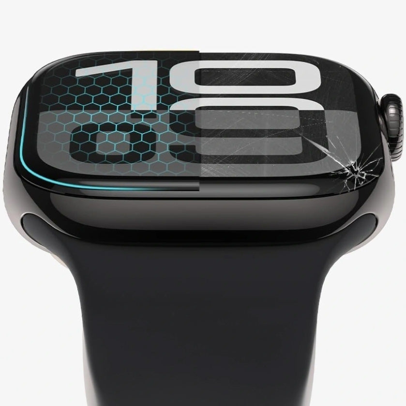 Hybridglas für Huawei Watch Fit 4 / 3, Tech-Protect Glass Flex Plus, 2 Stück, Transparent mit Schwarzem Rand