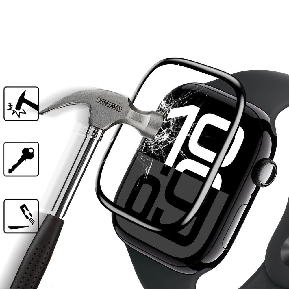 Hybridglas für Huawei Watch Fit 4 / 3, Tech-Protect Glass Flex Plus, 2 Stück, Transparent mit Schwarzem Rand