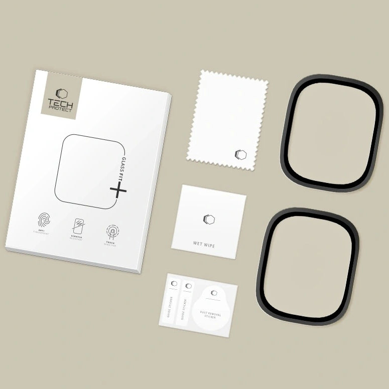 Gehärtetes Glas für Apple Watch Ultra 3/2/1 49mm, 2 Stück, Tech-Protect Glass Ring, Schwarz