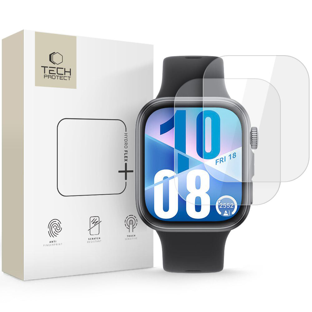 Hydrogel Schutzfolie für Huawei Watch Fit 4 / 3, Tech-Protect Hydroflex Flex Plus, 2 Stück, Transparent