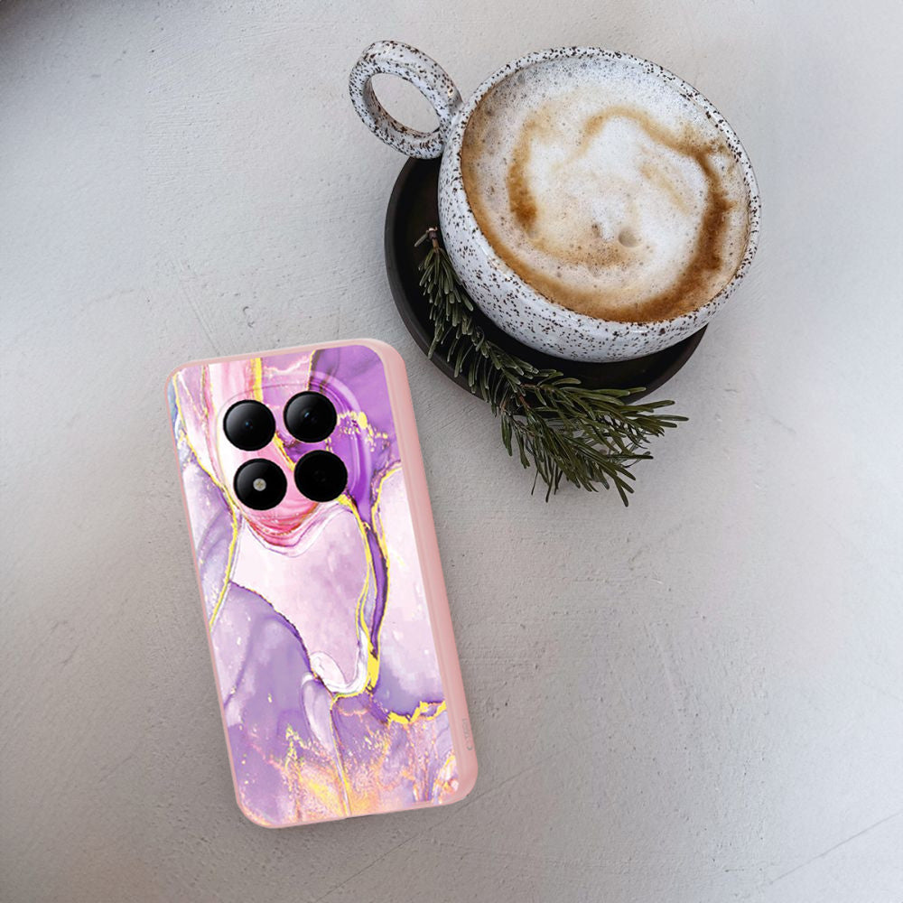Handyhülle für Xiaomi Redmi Note 15 Pro 5G, Tech-Protect Icon, Rosa mit Marmormuster
