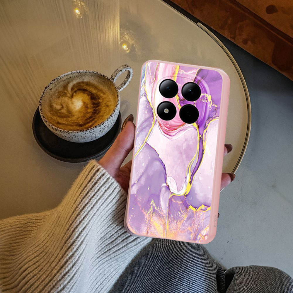 Handyhülle für Xiaomi Redmi Note 15 Pro 5G, Tech-Protect Icon, Rosa mit Marmormuster