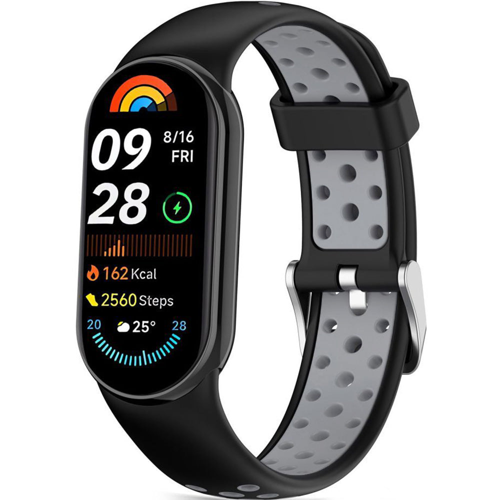 Armband für Xiaomi Smart Band 10 / 9 / 9 NFC / 8, Tech-Protect Iconband Air, Schwarz-Grau