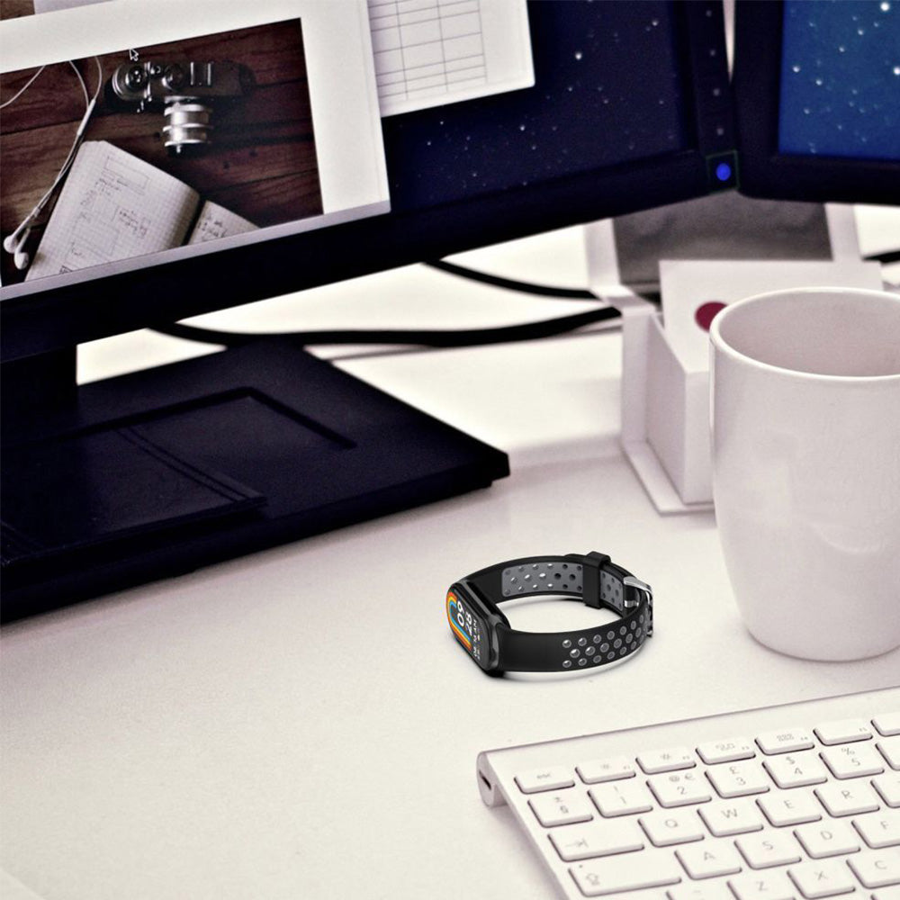 Armband für Xiaomi Smart Band 10 / 9 / 9 NFC / 8, Tech-Protect Iconband Air, Schwarz-Grau