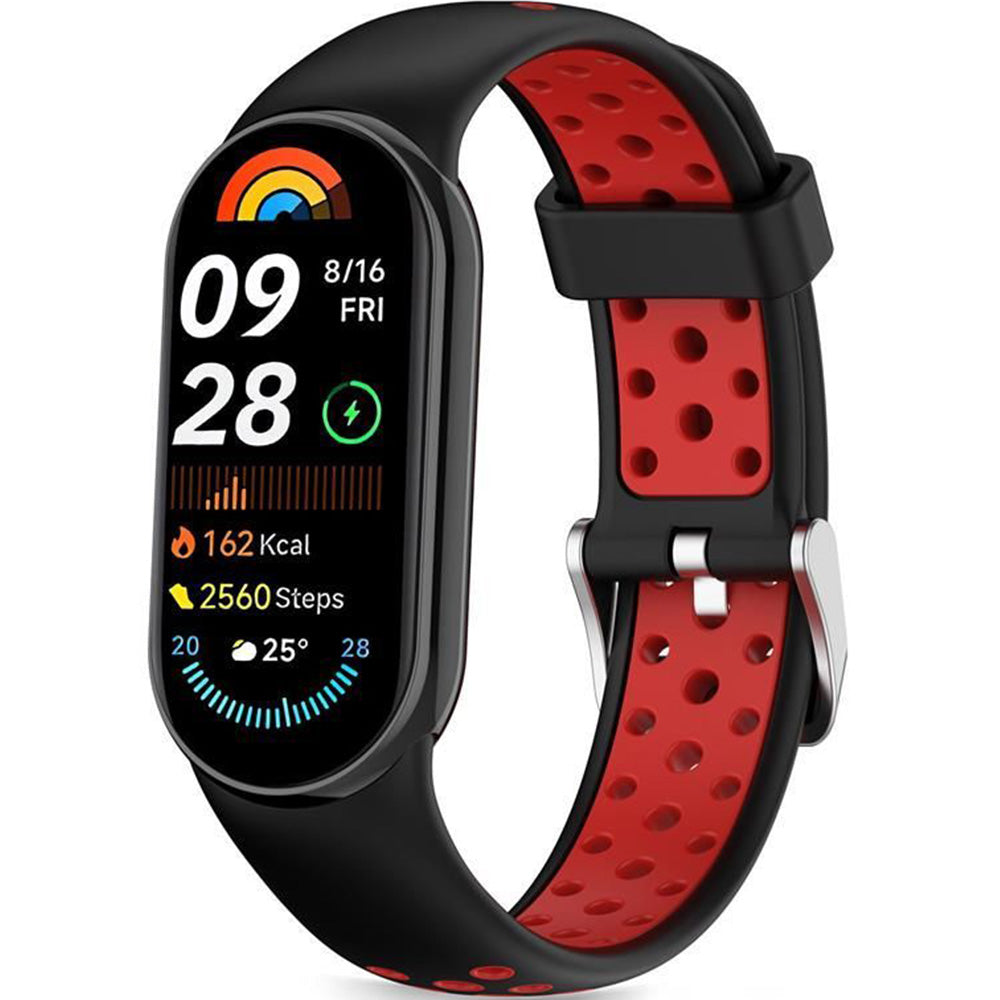 Armband für Xiaomi Smart Band 10 / 9 / 9 NFC / 8, Tech-Protect Iconband Air, Schwarz-Rot