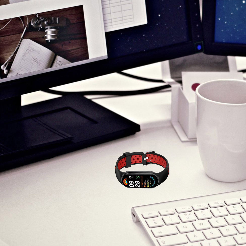 Armband für Xiaomi Smart Band 10 / 9 / 9 NFC / 8, Tech-Protect Iconband Air, Schwarz-Rot