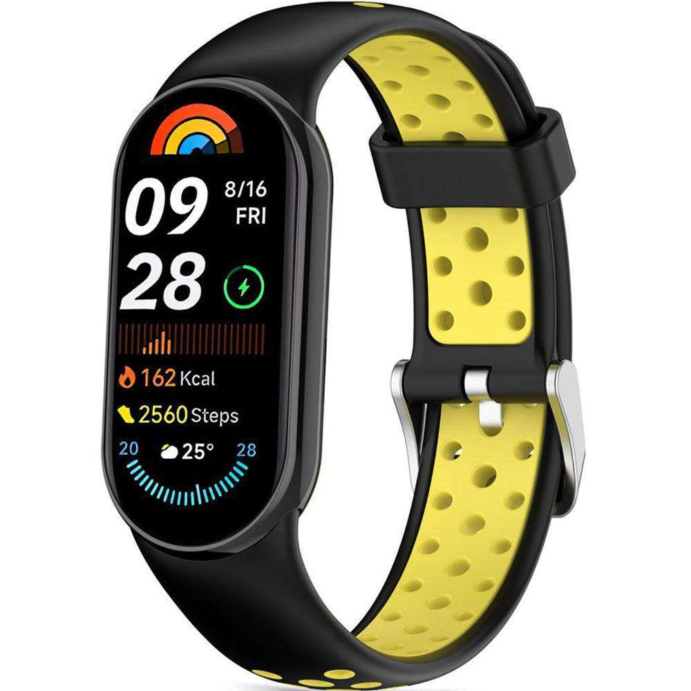 Armband für Xiaomi Smart Band 10 / 9 / 9 NFC / 8, Tech-Protect Iconband Air, Schwarz-Gelb