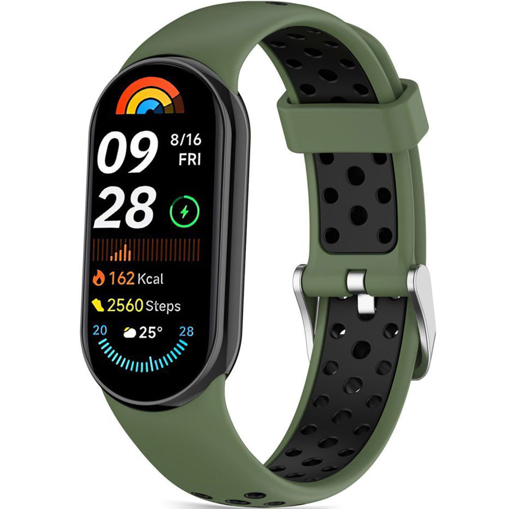 Armband für Xiaomi Smart Band 10 / 9 / 9 NFC / 8, Tech-Protect Iconband Air, Grün-Schwarz