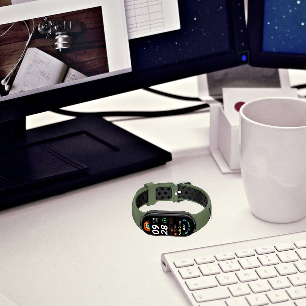 Armband für Xiaomi Smart Band 10 / 9 / 9 NFC / 8, Tech-Protect Iconband Air, Grün-Schwarz