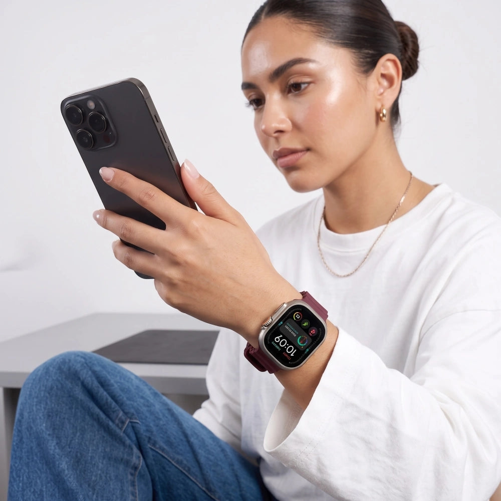 Armband für Apple Watch 49/46/45/44 mm, Tech-Protect IconBand, Burgunderrot (3/7)
