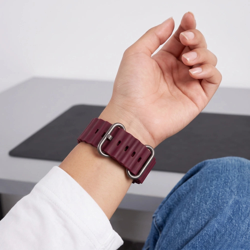 Armband für Apple Watch 49/46/45/44 mm, Tech-Protect IconBand, Burgunderrot (5/7)