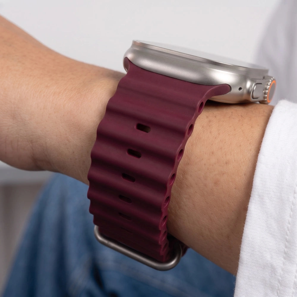 Armband für Apple Watch 49/46/45/44 mm, Tech-Protect IconBand, Burgunderrot (6/7)