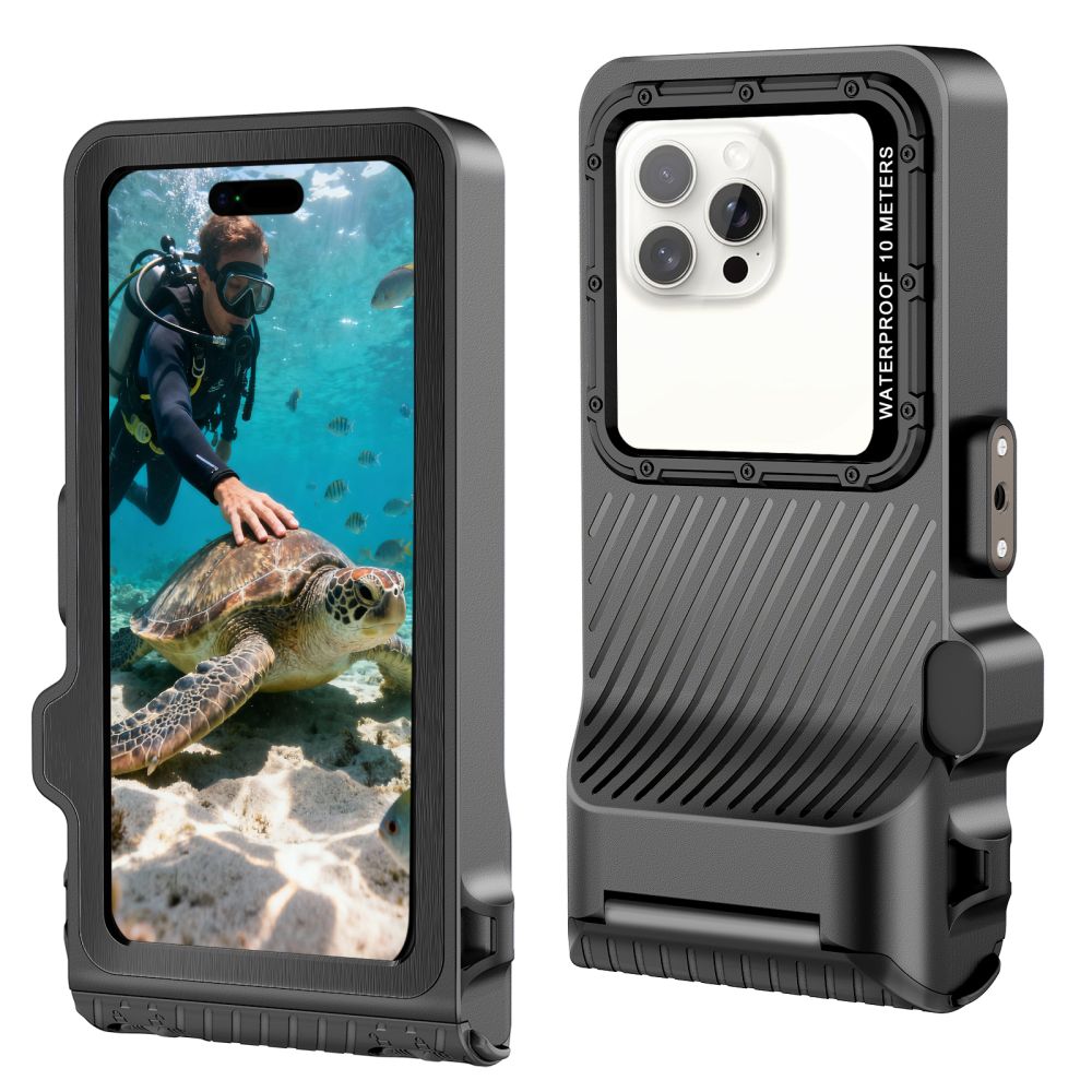 Wasserdichte Schutzhülle für Smartphone max. 6.9", Tech-Protect Universal Diving Waterproof Case, Schwarz und Grau