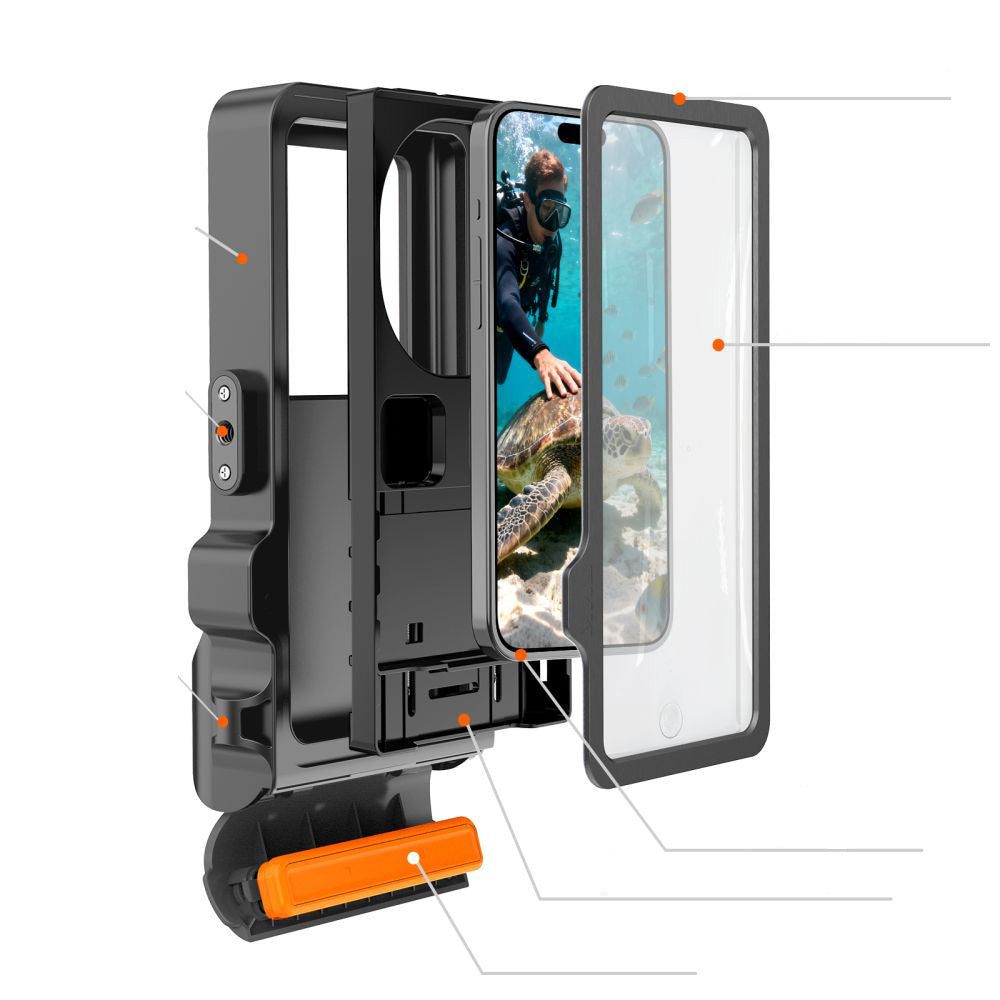 Wasserdichte Schutzhülle für Smartphone max. 6.9", Tech-Protect Universal Diving Waterproof Case, Schwarz und Grau