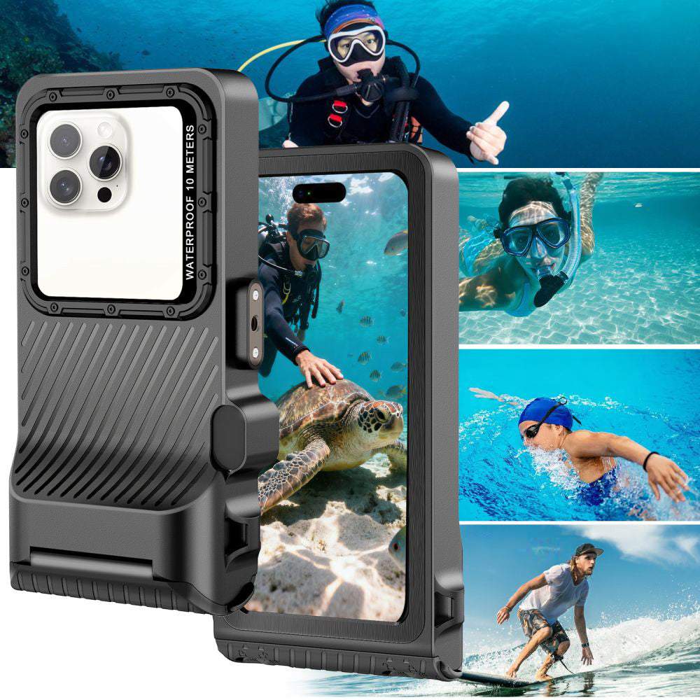 Wasserdichte Schutzhülle für Smartphone max. 6.9", Tech-Protect Universal Diving Waterproof Case, Schwarz und Grau
