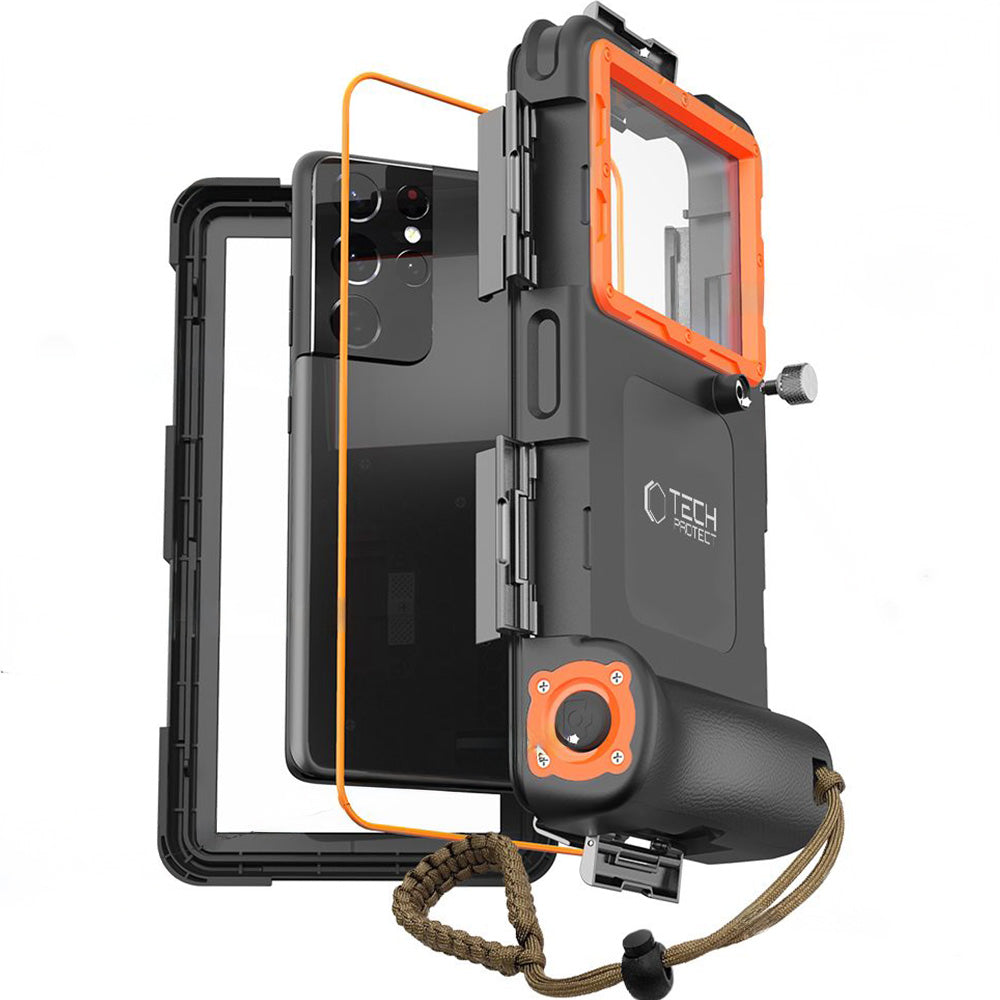 Wasserdichte Handyhülle für Smartphone von 4,7" max. 6.7", Tech-Protect Universal Diving Waterproof Case, Schwarz
