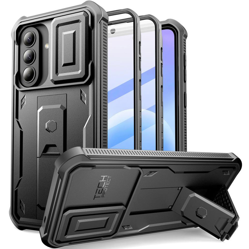 Handyhülle für Galaxy A57 5G, Tech-Protect Kevlar Cam Plus 2-Set, Schwarz