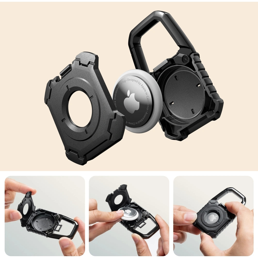 Schutzhülle / Schlüsselanhänger für Apple AirTag, Tech-Protect Kevlar, Schwarz