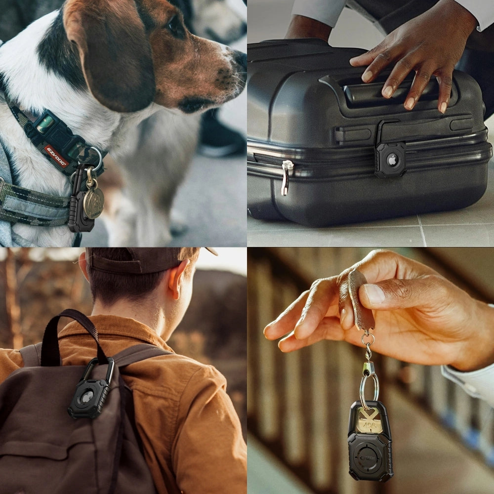 Schutzhülle / Schlüsselanhänger für Apple AirTag, Tech-Protect Kevlar, Schwarz