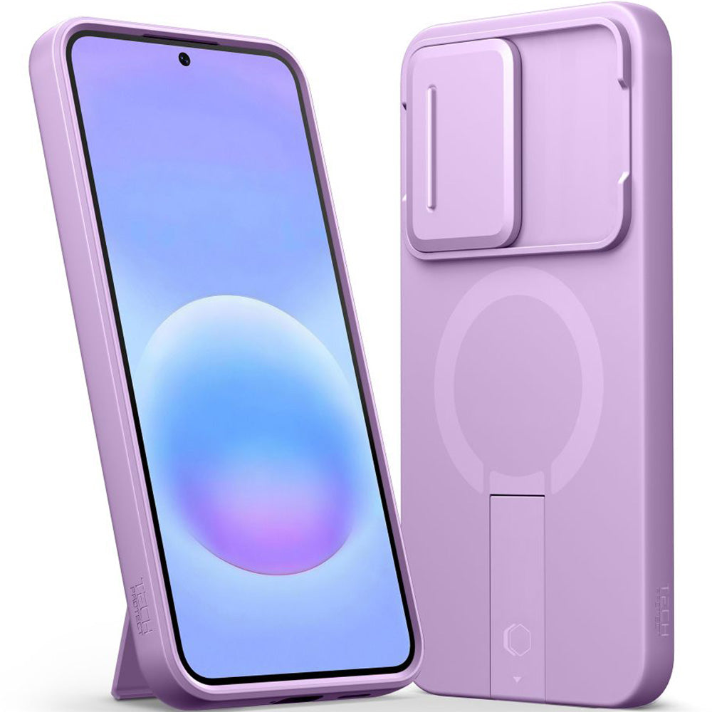 Handyhülle mit Kameraabdeckung für Galaxy A57 5G, Tech-Protect Kevlar Aura mit MagSafe, Violett