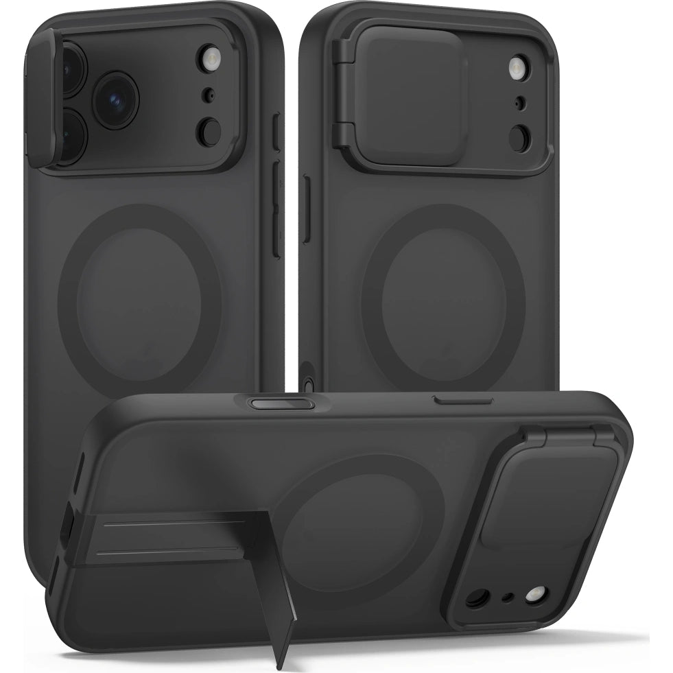Handyhülle mit Kameraabdeckung für iPhone 18 Pro / 17 Pro, Tech-Protect Kevlar Aura mit MagSafe, Schwarz