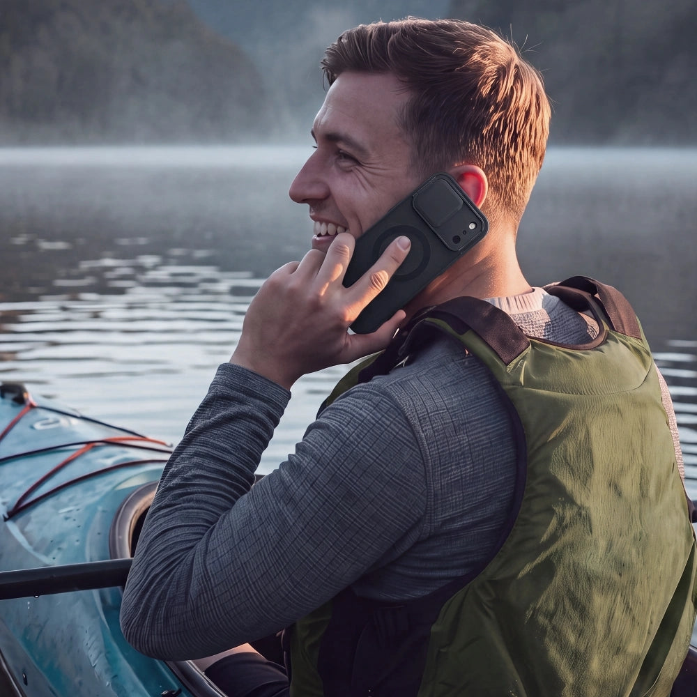 Handyhülle mit Kameraabdeckung für iPhone 18 Pro / 17 Pro, Tech-Protect Kevlar Aura mit MagSafe, Schwarz