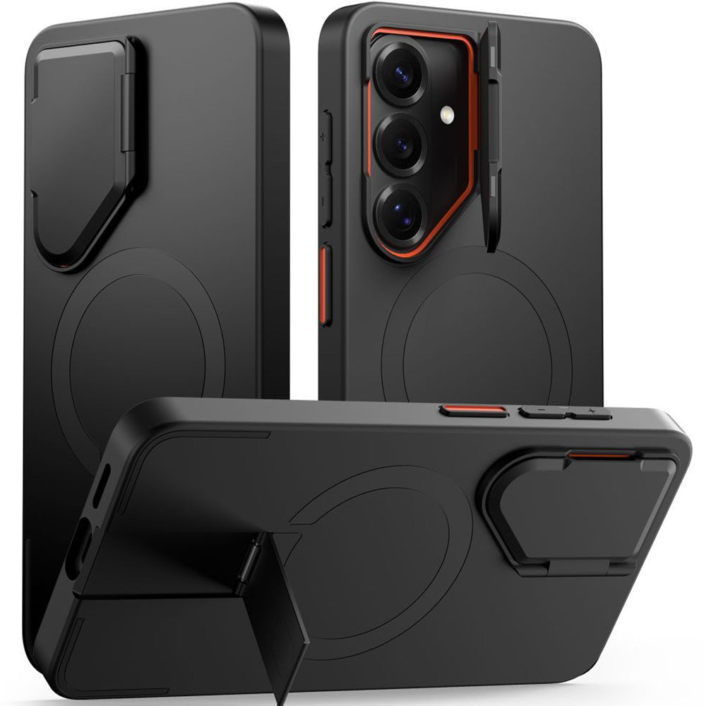 Handyhülle mit Kameraabdeckung für Galaxy S26, Tech-Protect Kevlar Aura mit MagSafe, Schwarz