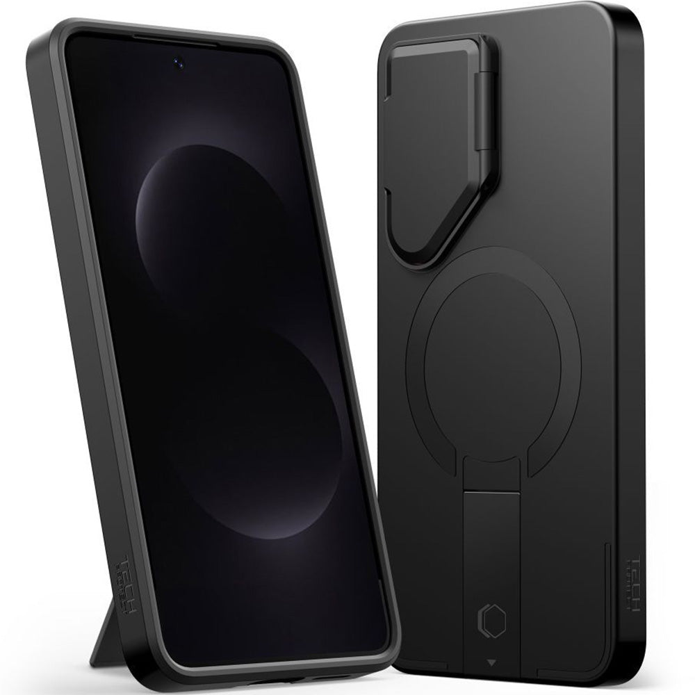 Handyhülle mit Kameraabdeckung für Galaxy S26, Tech-Protect Kevlar Aura mit MagSafe, Schwarz
