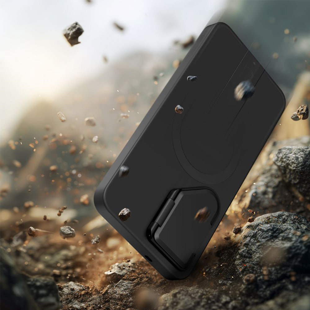 Handyhülle mit Kameraabdeckung für Galaxy S26, Tech-Protect Kevlar Aura mit MagSafe, Schwarz