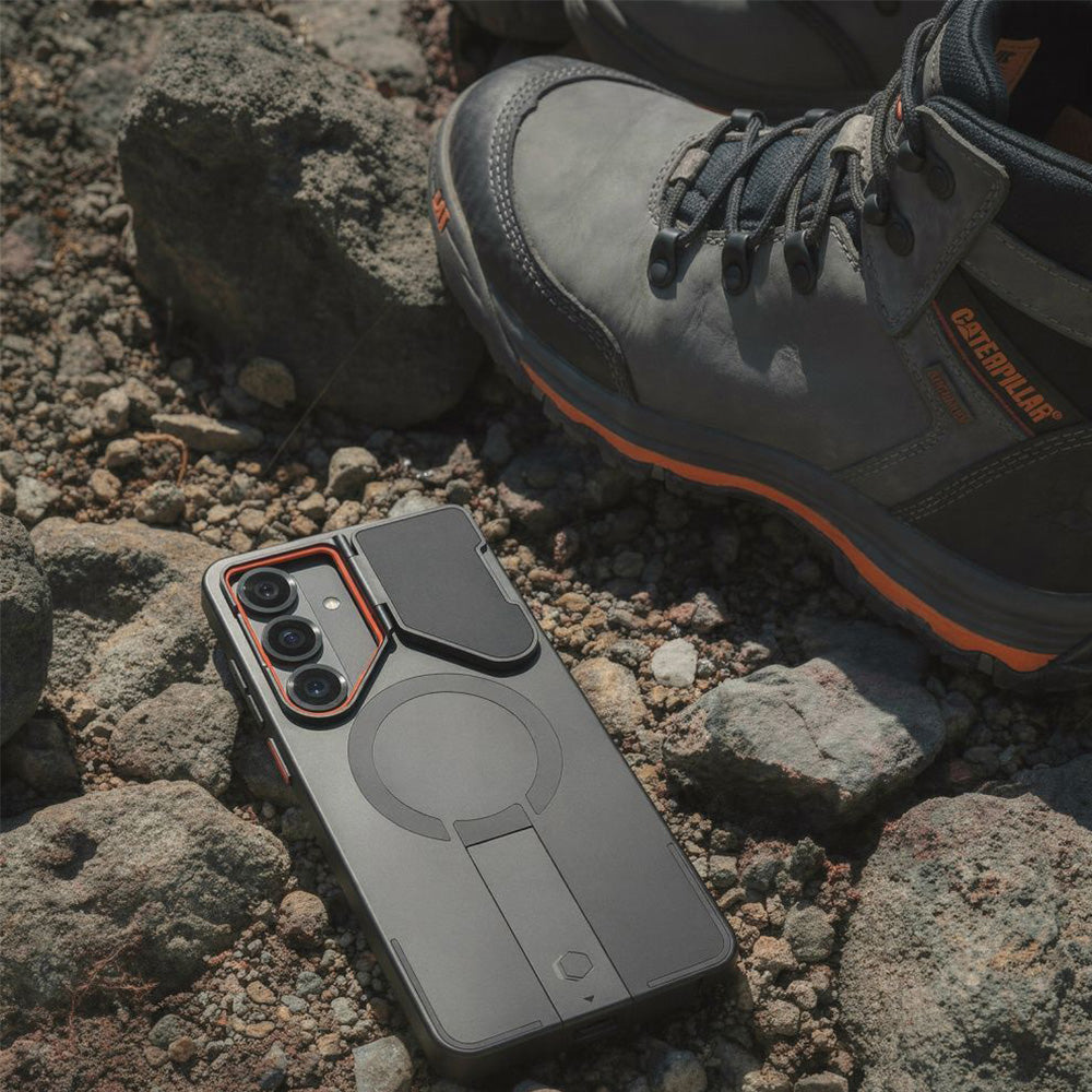 Handyhülle mit Kameraabdeckung für Galaxy S26, Tech-Protect Kevlar Aura mit MagSafe, Schwarz