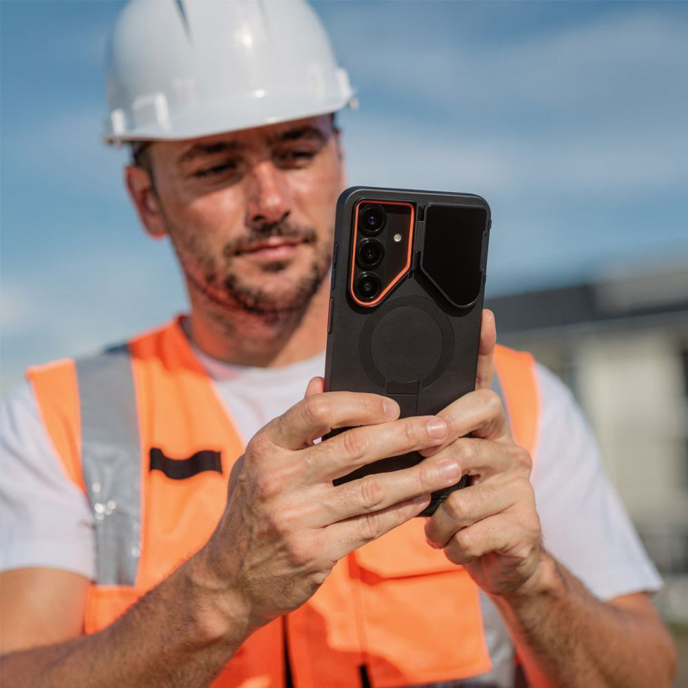 Handyhülle mit Kameraabdeckung für Galaxy S26, Tech-Protect Kevlar Aura mit MagSafe, Schwarz