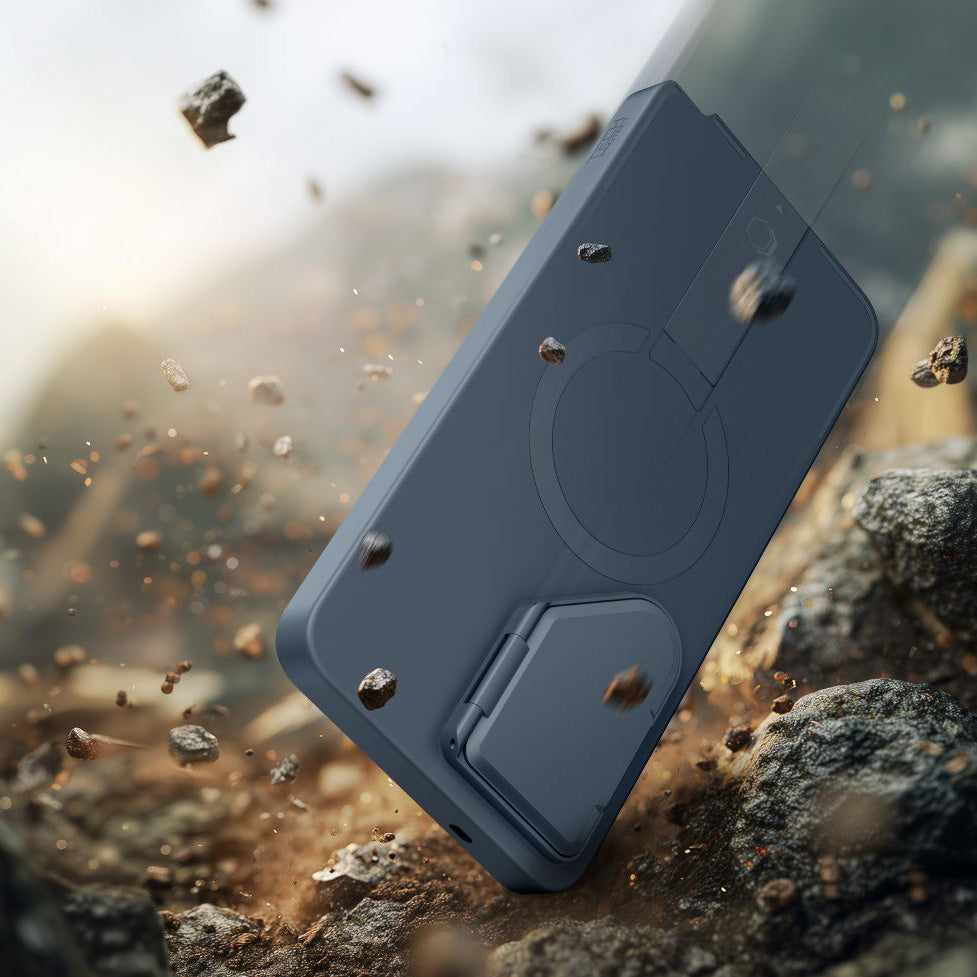 Handyhülle mit Kameraabdeckung für Galaxy S26 Ultra, Tech-Protect Kevlar Aura mit MagSafe, Blau