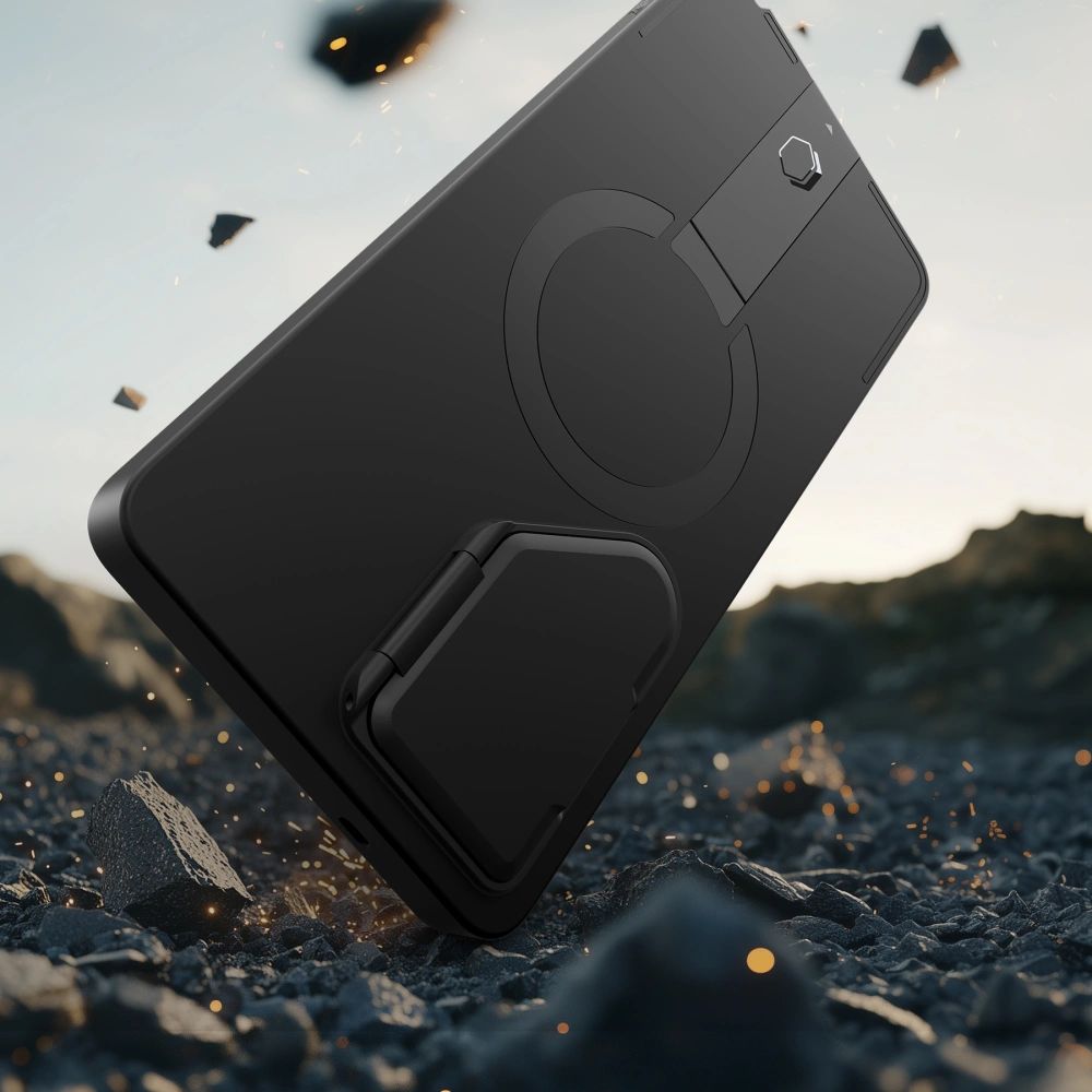Handyhülle mit Kameraabdeckung für Galaxy S25 Ultra, Tech-Protect Kevlar Aura mit MagSafe, Schwarz