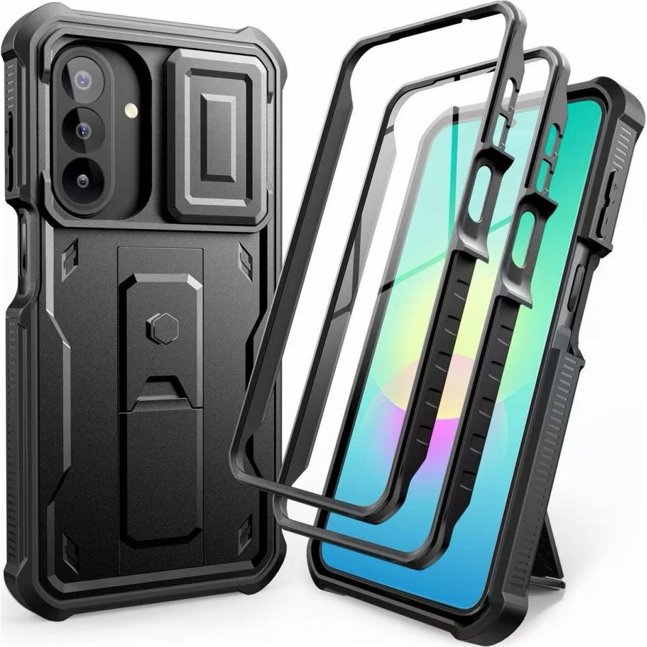Handyhülle für Galaxy A27 5G, Tech-Protect Kevlar Cam Plus 2-Set, Schwarz