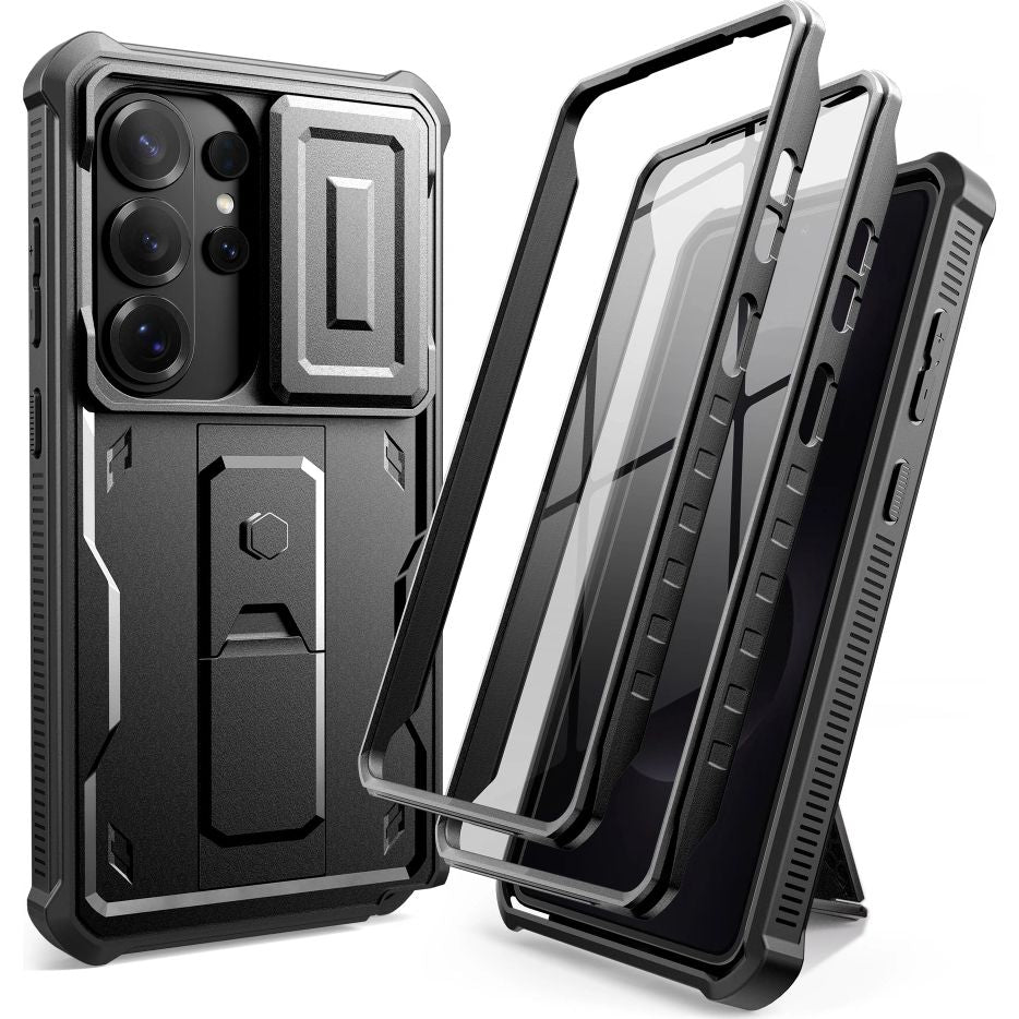 Handyhülle für Galaxy S26 Ultra, Tech-Protect Kevlar Cam Plus 2-Set, Schwarz