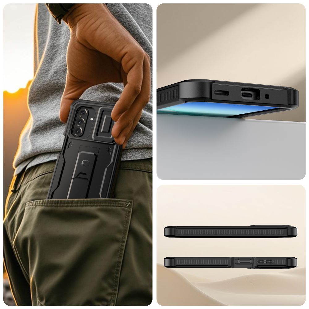 Handyhülle für Galaxy A17 5G / 4G, Tech-Protect Kevlar Cam Plus, Schwarz
